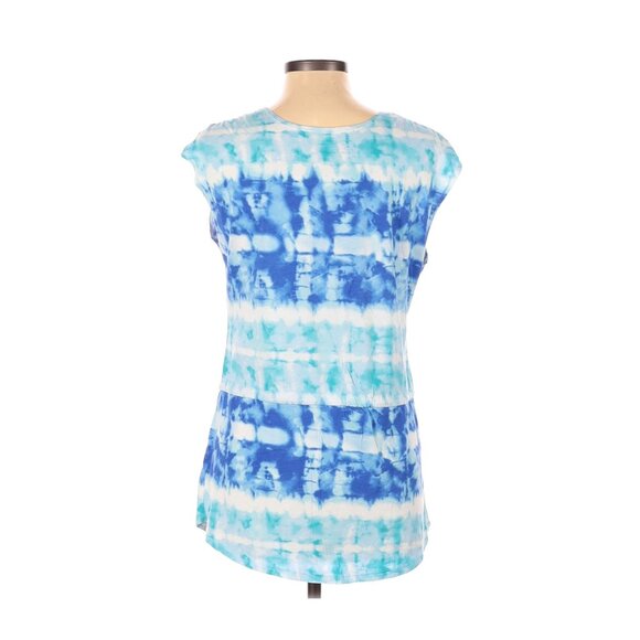 Faded Glory Womens Blue Tie-Dye Tunic Top L/G (12-14) Cotton & Rayon Blend Light - Picture 2 of 5